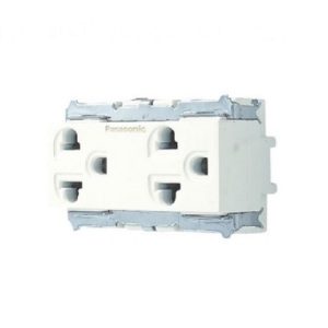 Ổ cắm đôi có dây nối đất Full Color White Panasonic WNG159237W